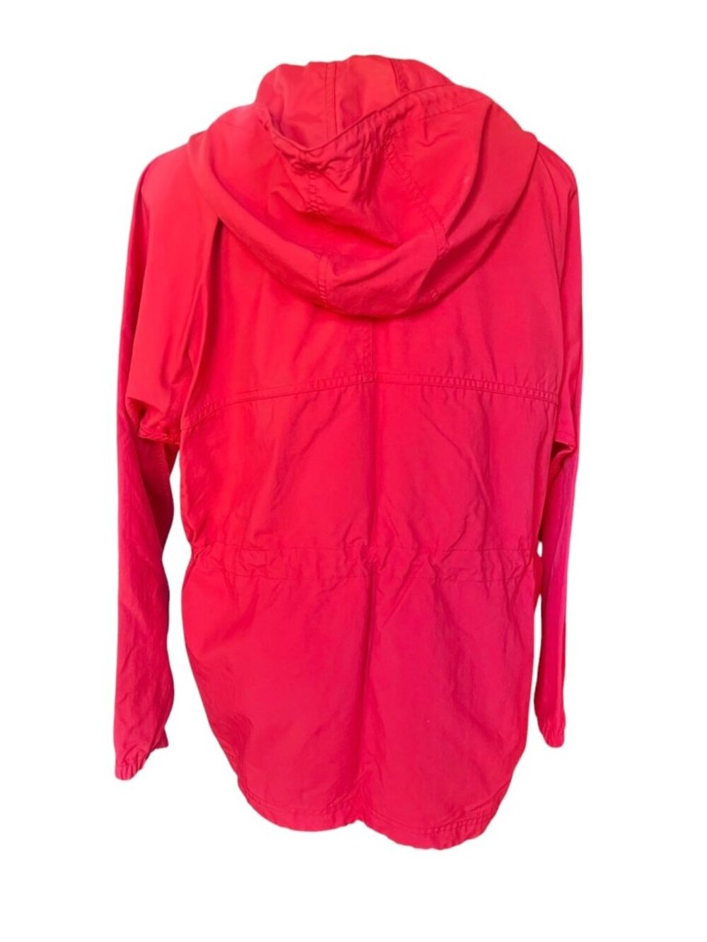 L.L. Bean Red Full-Zip Hooded Jacket With Drawstring Waist Size M Lightweight Ny - Picture 5 of 16